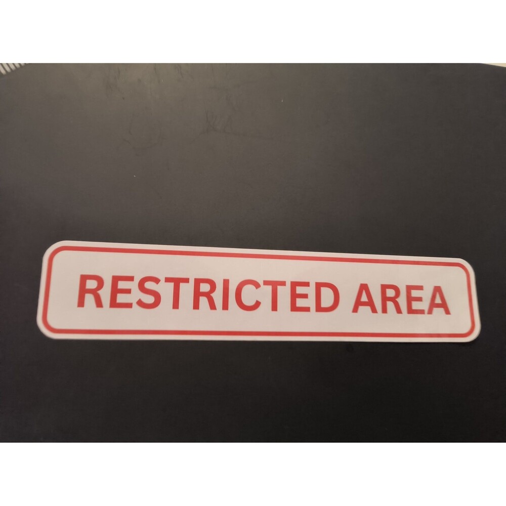 Restricted Area Warning Sticker Sign Decal Waterproof Vinyl (2 Pack)